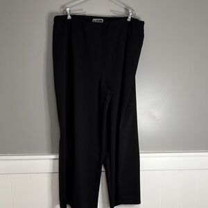 Wide-Leg Ponte Pull-On Pants — Black